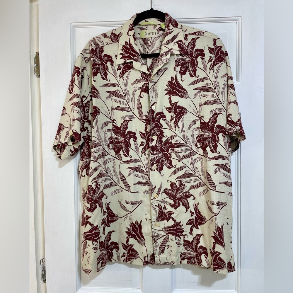 Cubavera men’s XL tropical button up collared shirt